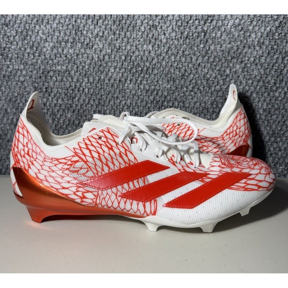 Adidas Adizero Football Cleats Electric Orange & White IH8570 Mens Size 13.5 New